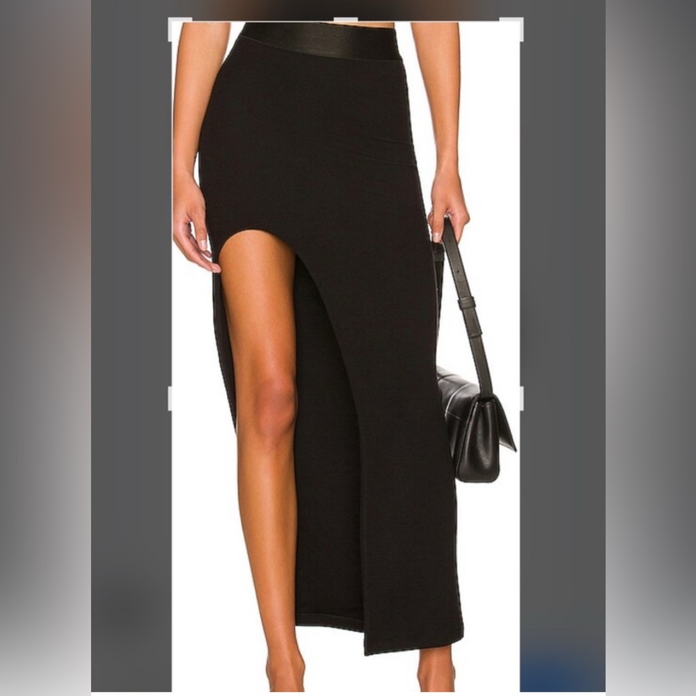 Black Maxi Skirt with High Slit